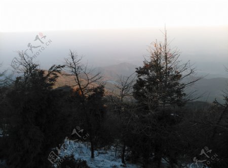 南岳衡山雪景图片