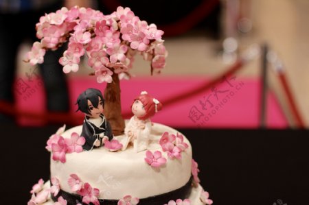 粉色樱花蛋糕图片