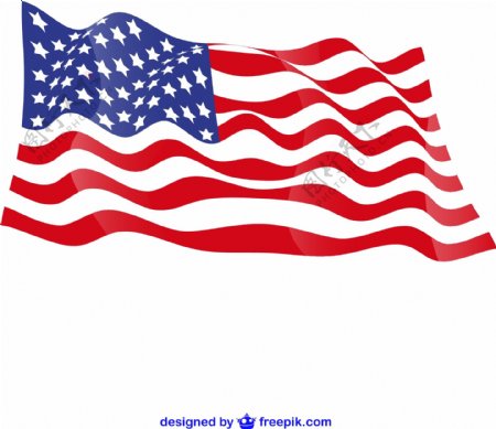 美国挥舞着美国国旗