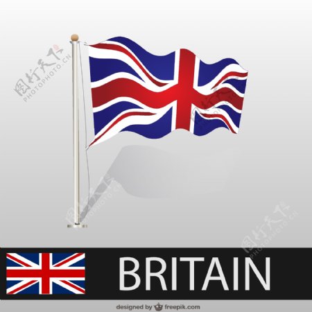 伟大的britainwaving旗