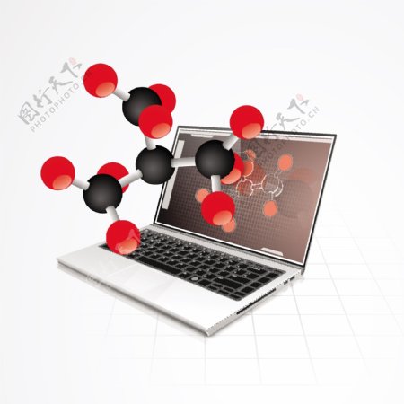 分子与笔记本电脑