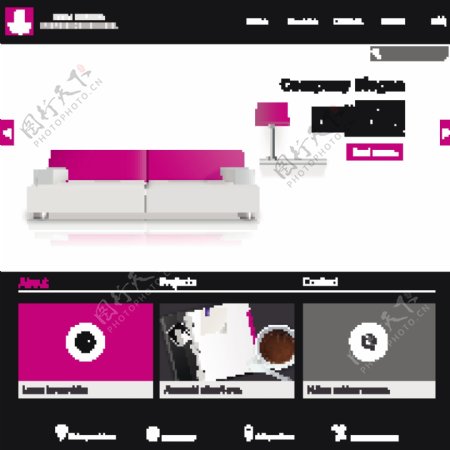 紫色沙发网页设计