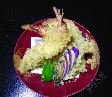 日本料理炸虾图片