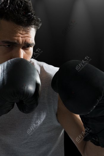 外国男性拳击运动员面部图片