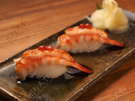 虾寿司摄影图片