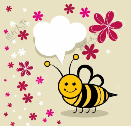 蜜蜂花卉背景