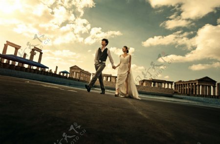 希腊风格婚纱摄影图片