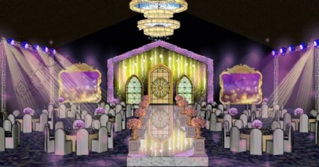 紫色婚礼布置图