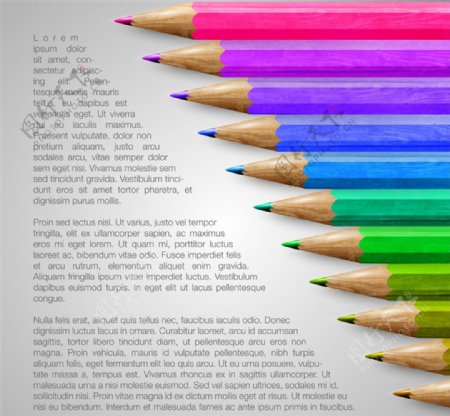 缤纷彩色铅笔矢量素材
