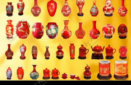 多款红瓷陶瓷素材