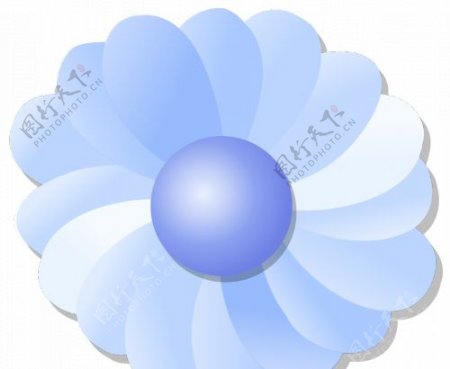 蓝色花卉矢量图像
