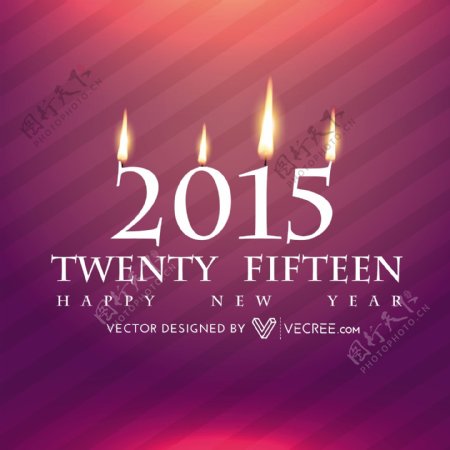 新年2015蜡烛灯的问候设计
