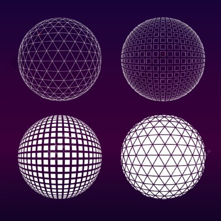 紫色的球体集合