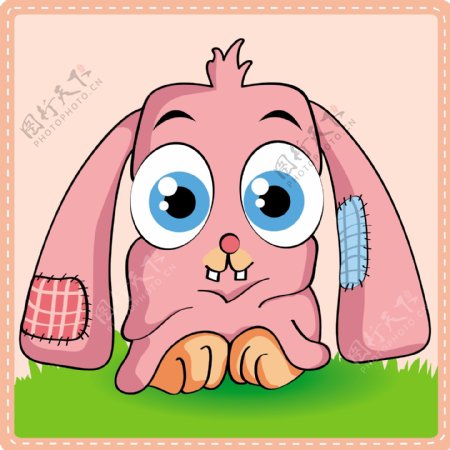 粉红色的兔子