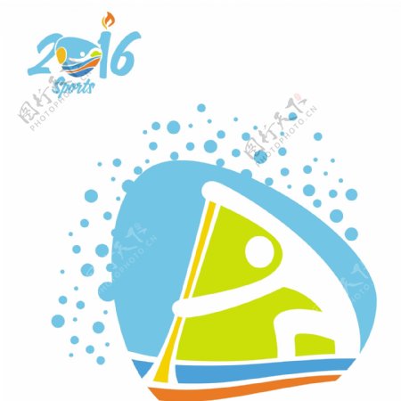 巴西奥运会抽象划船素材