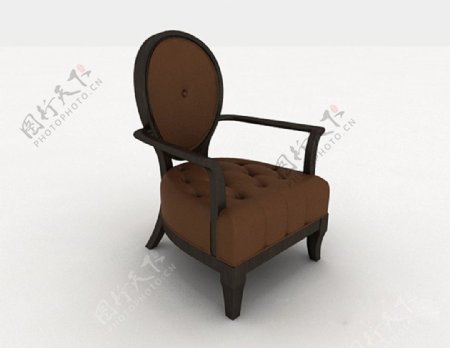 欧式简单餐椅3d模型下载