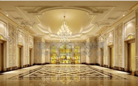 酒店大堂设计效果图设计素材
