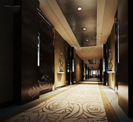 酒店走廊模型图片
