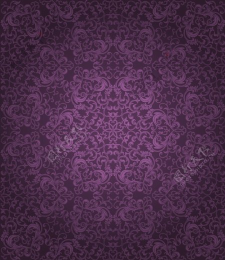 紫色古典花纹背景