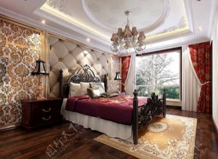 欧式华丽卧室模型设计