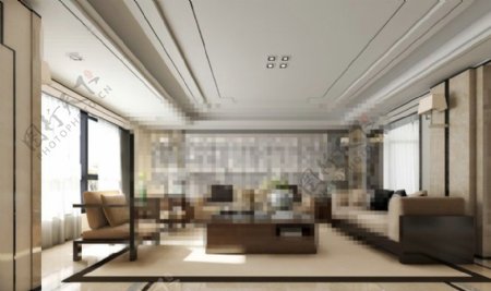 客厅空间3D模型素材下载