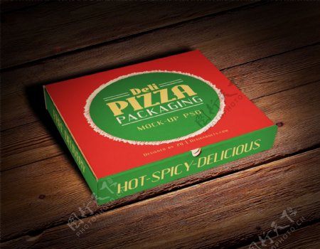 披萨包装盒PSD效果图模板