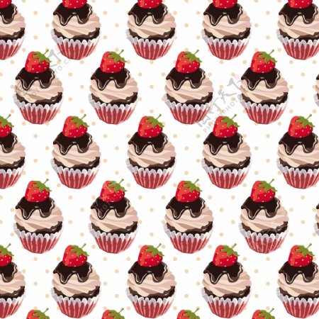 草莓蛋糕装饰图案背景