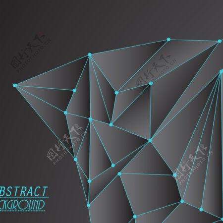 2017创意三角形圆点连线背景