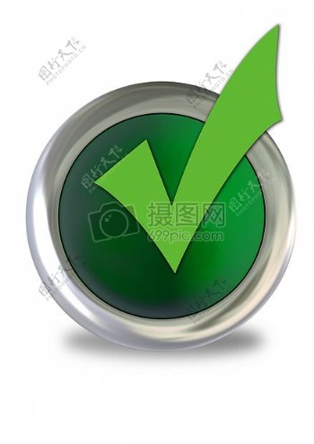 绿色的按钮和对号
