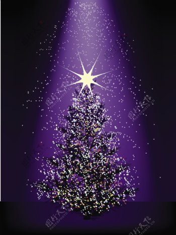 五角星圣诞树背景