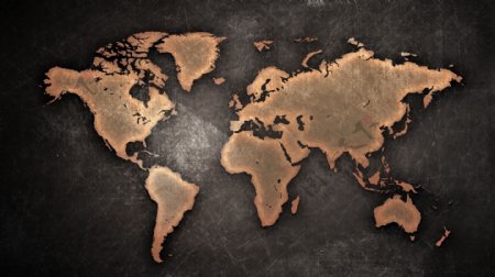 复古青铜质感世界地图背景