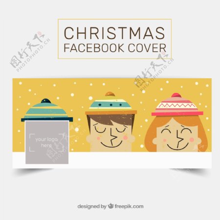 圣诞节脸书封面图片矢量图