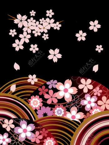 日式花朵背景素材