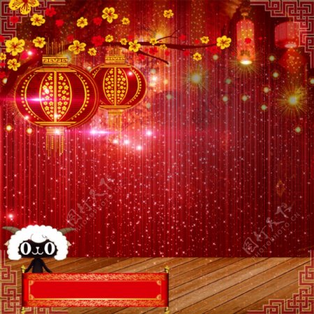 红色新年喜庆背景
