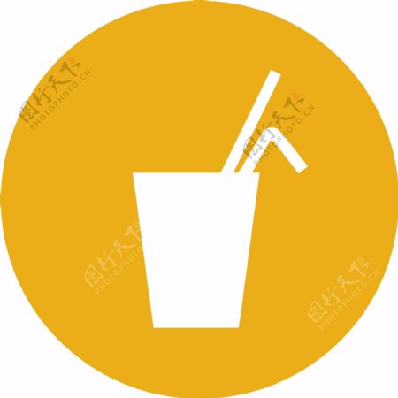 橙色背景饮品图标