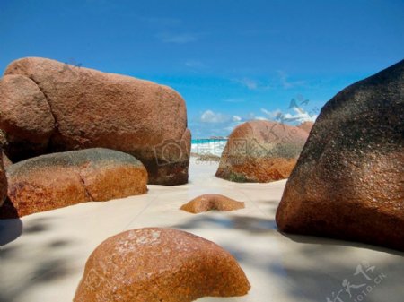 沙滩上的岩石