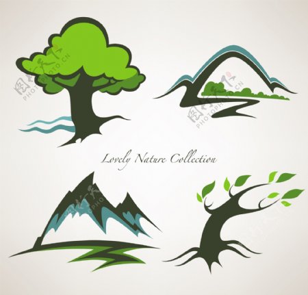 手绘风景logo设计