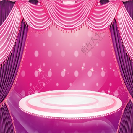 紫色膜布星光舞台背景