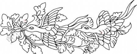 凤凰凤纹图案鸟类装饰图案矢量素材CDR格式0094