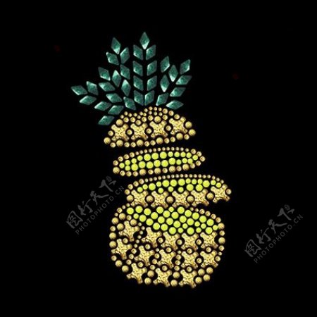 烫钻植物水果菠萝免费素材