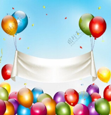 生日彩色气球背景图