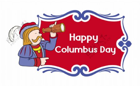 快乐的哥伦布日动画横幅