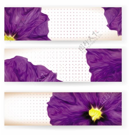 紫色花朵横幅