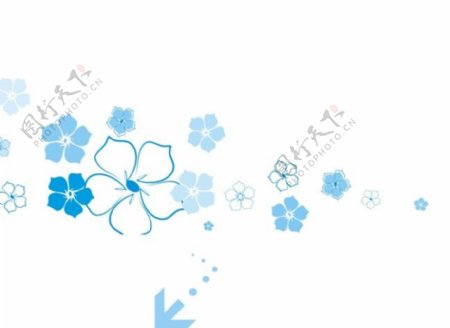 蓝色花朵背景矢量图
