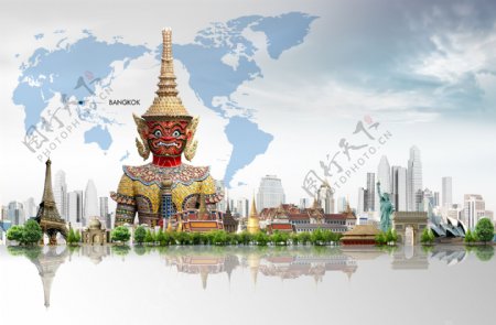 泰国旅游合成图片背景