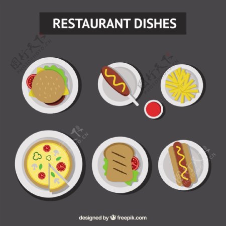 餐厅卡通的菜品