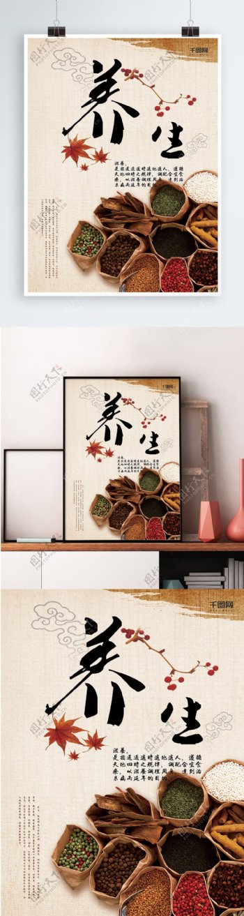中国传统文化中药养生文化海报