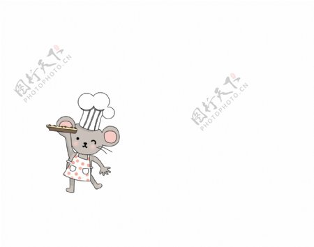 烘焙老鼠厨师元素手绘创意海报矢量素材