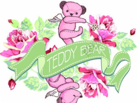 英文玫瑰泰迪小熊