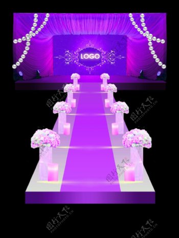 现代紫色浪漫婚礼效果图